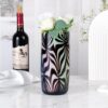 KAMMAK Colored Glass Vase, Beautiful Hand Blown Decorative Vase, Modern Art Vase for Flower Mantle Dining Table Centerpiece, Entryway Living Room Wedding Decoration (JG20121) KAMMAK 8HPJG02121 glass vase close-up material texture detail image 4