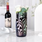 KAMMAK Colored Glass Vase, Beautiful Hand Blown Decorative Vase, Modern Art Vase for Flower Mantle Dining Table Centerpiece, Entryway Living Room Wedding Decoration (JG20121) KAMMAK 8HPJG02121 glass vase close-up material texture detail image 4