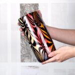 KAMMAK Colored Glass Vase, Beautiful Hand Blown Decorative Vase, Modern Art Vase for Flower Mantle Dining Table Centerpiece, Entryway Living Room Wedding Decoration (JG20121) KAMMAK 8HPJG02121 glass vase decorative craft detail image 7