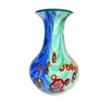 KAMMAK Colored Glass Vase, Beautiful Hand Blown Decorative Vase, Modern Art Vase for Flower Mantle Dining Table Centerpiece, Entryway Living Room Wedding Decoration (JG2086)