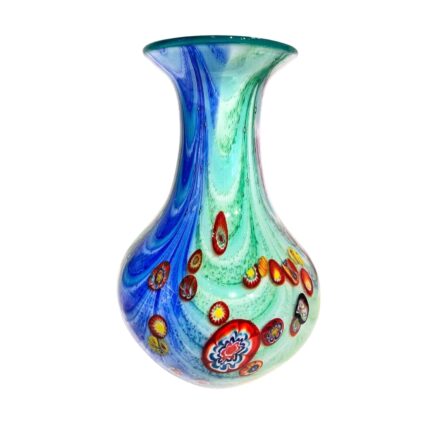 KAMMAK Colored Glass Vase, Beautiful Hand Blown Decorative Vase, Modern Art Vase for Flower Mantle Dining Table Centerpiece, Entryway Living Room Wedding Decoration (JG2086)