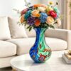KAMMAK Colored Glass Vase, Beautiful Hand Blown Decorative Vase, Modern Art Vase for Flower Mantle Dining Table Centerpiece, Entryway Living Room Wedding Decoration (JG2086) KAMMAK 8HPJG02086 glass vase scale and proportion view image 6