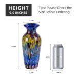 KAMMAK Colored Glass Vase, Beautiful Hand Blown Decorative Vase, Modern Art Vase for Flower Mantle Dining Table Centerpiece, Entryway Living Room Wedding Decoration (JG20154) KAMMAK 8HPJG02154 glass vase shape and proportion detail image 3