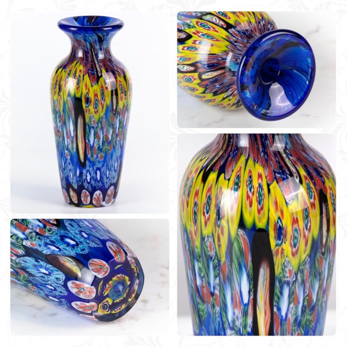 KAMMAK Colored Glass Vase, Beautiful Hand Blown Decorative Vase, Modern Art Vase for Flower Mantle Dining Table Centerpiece, Entryway Living Room Wedding Decoration (JG20154) KAMMAK 8HPJG02154 glass vase close-up material texture detail image 4