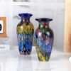 KAMMAK Colored Glass Vase, Beautiful Hand Blown Decorative Vase, Modern Art Vase for Flower Mantle Dining Table Centerpiece, Entryway Living Room Wedding Decoration (JG20154) KAMMAK 8HPJG02154 glass vase styled on dining table image 5