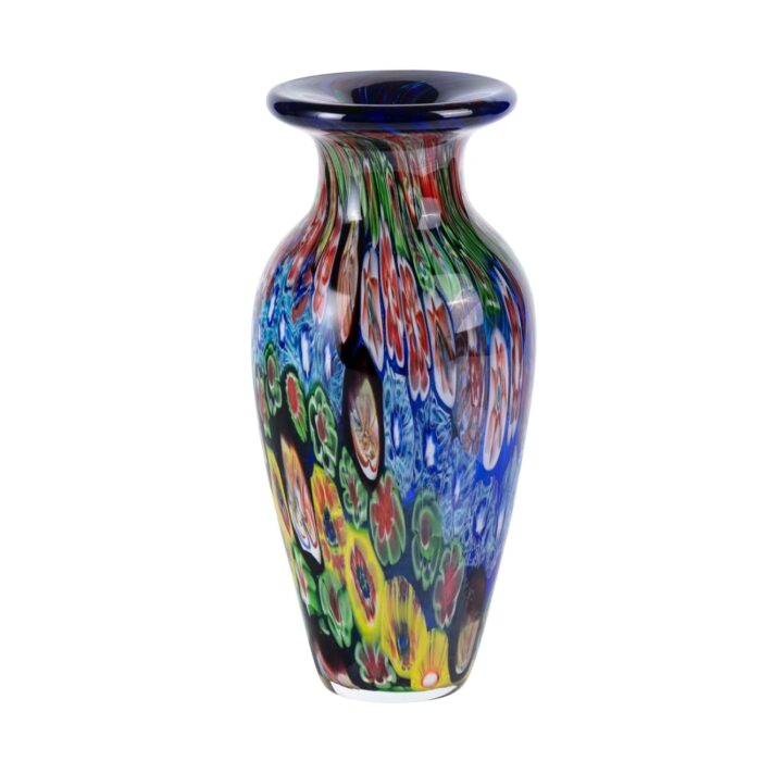 KAMMAK Colored Glass Vase, Beautiful Hand Blown Decorative Vase, Modern Art Vase for Flower Mantle Dining Table Centerpiece, Entryway Living Room Wedding Decoration (JG20155) KAMMAK 8HPJG02155 glass vase front view for product display