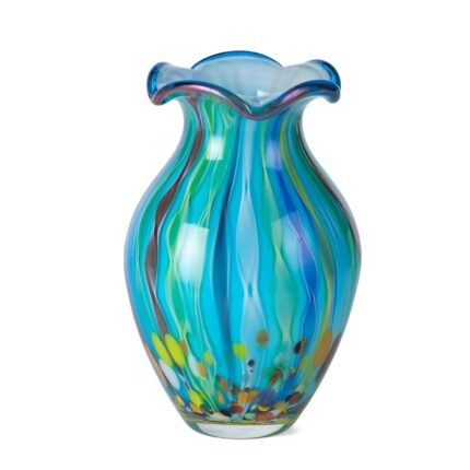 KAMMAK Colored Glass Vase, Beautiful Hand Blown Decorative Vase, Modern Art Vase for Flower Mantle Dining Table Centerpiece, Entryway Living Room Wedding Decoration (JG20156)