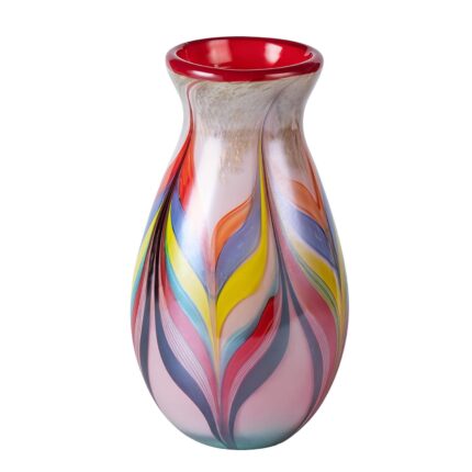 KAMMAK Colored Glass Vase, Beautiful Hand Blown Decorative Vase, Modern Art Vase for Flower Mantle Dining Table Centerpiece, Entryway Living Room Wedding Decoration (JG2159)