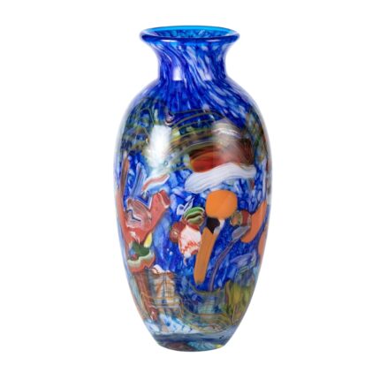 KAMMAK Colored Glass Vase, Beautiful Hand Blown Decorative Vase, Modern Art Vase for Flower Mantle Dining Table Centerpiece, Entryway Living Room Wedding Decoration (JG2041)