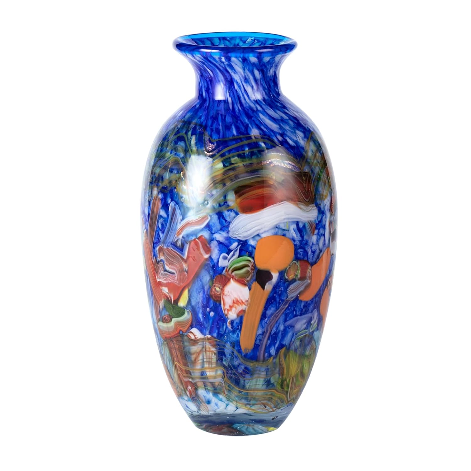KAMMAK Colored Glass Vase, Beautiful Hand Blown Decorative Vase, Modern Art Vase for Flower Mantle Dining Table Centerpiece, Entryway Living Room Wedding Decoration (JG2041) KAMMAK 8HPJG02041 glass vase product card image