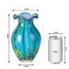 KAMMAK Colored Glass Vase, Beautiful Hand Blown Decorative Vase, Modern Art Vase for Flower Mantle Dining Table Centerpiece, Entryway Living Room Wedding Decoration (JG20156) KAMMAK 8HPJG02156 glass vase shape and proportion detail image 3