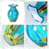 KAMMAK Colored Glass Vase, Beautiful Hand Blown Decorative Vase, Modern Art Vase for Flower Mantle Dining Table Centerpiece, Entryway Living Room Wedding Decoration (JG20156) KAMMAK 8HPJG02156 glass vase styled on dining table image 5