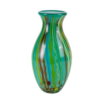 KAMMAK Colored Glass Vase, Beautiful Hand Blown Decorative Vase, Modern Art Vase for Flower Mantle Dining Table Centerpiece, Entryway Living Room Wedding Decoration (JG2098)
