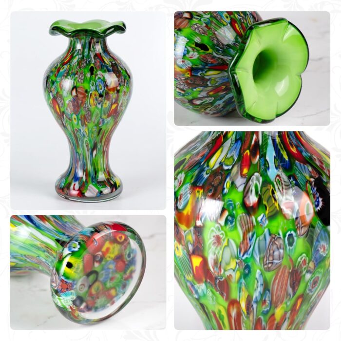 KAMMAK Colored Glass Vase, Beautiful Hand Blown Decorative Vase, Modern Art Vase for Flower Mantle Dining Table Centerpiece, Entryway Living Room Wedding Decoration (JG2131) KAMMAK 8HPJG02131 glass vase close-up material texture detail image 4