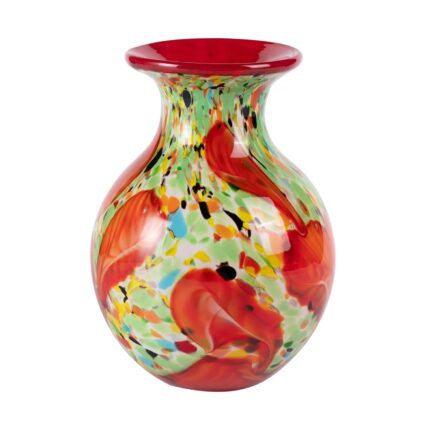 KAMMAK Colored Glass Vase, Beautiful Hand Blown Decorative Vase, Modern Art Vase for Flower Mantle Dining Table Centerpiece, Entryway Living Room Wedding Decoration (JG2092)