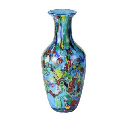 KAMMAK Colored Glass Vase, Beautiful Hand Blown Decorative Vase, Modern Art Vase for Flower Mantle Dining Table Centerpiece, Entryway Living Room Wedding Decoration (JG2078)