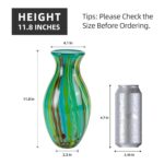 KAMMAK Colored Glass Vase, Beautiful Hand Blown Decorative Vase, Modern Art Vase for Flower Mantle Dining Table Centerpiece, Entryway Living Room Wedding Decoration (JG2098) KAMMAK 8HPJG02098 glass vase shape and proportion detail image 3