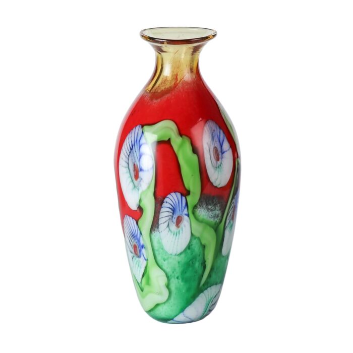 KAMMAK Colored Glass Vase, Beautiful Hand Blown Decorative Vase, Modern Art Vase for Flower Mantle Dining Table Centerpiece, Entryway Living Room Wedding Decoration (JG2049)