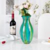 KAMMAK Colored Glass Vase, Beautiful Hand Blown Decorative Vase, Modern Art Vase for Flower Mantle Dining Table Centerpiece, Entryway Living Room Wedding Decoration (JG2098) KAMMAK 8HPJG02098 glass vase side angle view showing silhouette