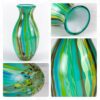 KAMMAK Colored Glass Vase, Beautiful Hand Blown Decorative Vase, Modern Art Vase for Flower Mantle Dining Table Centerpiece, Entryway Living Room Wedding Decoration (JG2098) KAMMAK 8HPJG02098 glass vase close-up material texture detail image 4