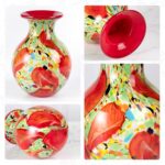 KAMMAK Colored Glass Vase, Beautiful Hand Blown Decorative Vase, Modern Art Vase for Flower Mantle Dining Table Centerpiece, Entryway Living Room Wedding Decoration (JG2092) KAMMAK 8HPJG02092 glass vase close-up material texture detail image 4
