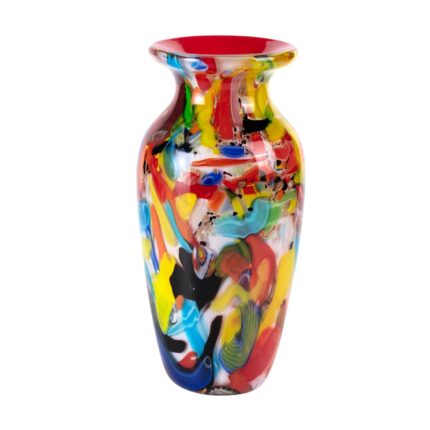 KAMMAK Colored Glass Vase, Beautiful Hand Blown Decorative Vase, Modern Art Vase for Flower Mantle Dining Table Centerpiece, Entryway Living Room Wedding Decoration (JG2036)