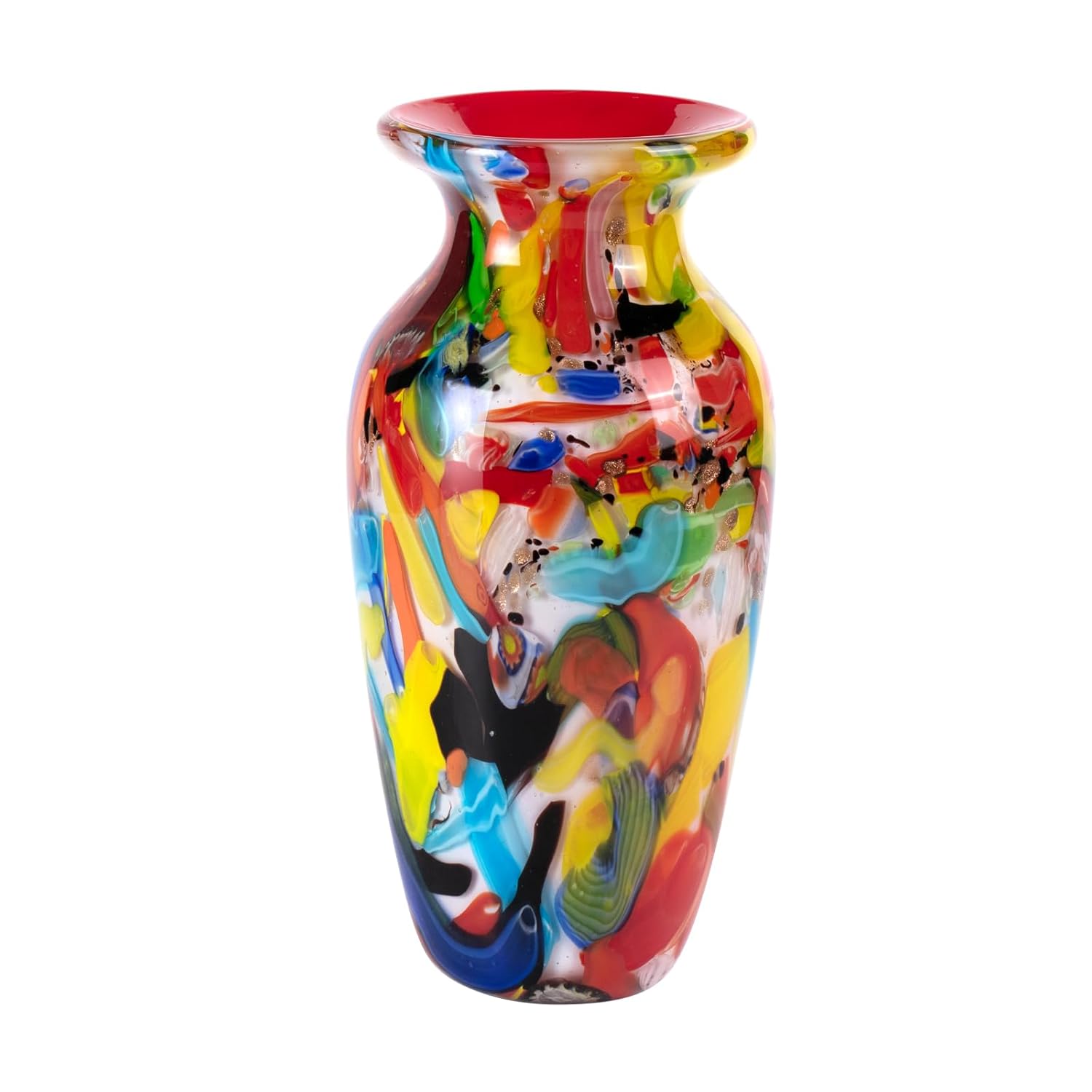 KAMMAK Colored Glass Vase, Beautiful Hand Blown Decorative Vase, Modern Art Vase for Flower Mantle Dining Table Centerpiece, Entryway Living Room Wedding Decoration (JG2036) KAMMAK 8HPJG02036 glass vase product card image