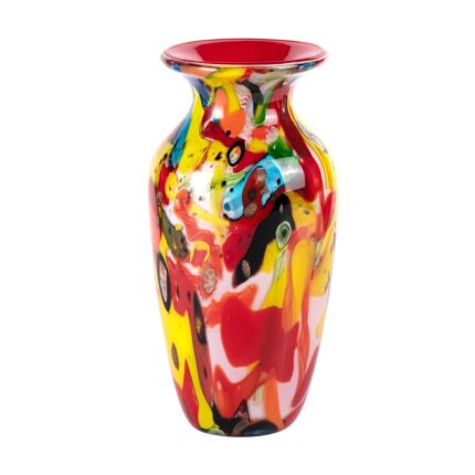 KAMMAK Colored Glass Vase, Beautiful Hand Blown Decorative Vase, Modern Art Vase for Flower Mantle Dining Table Centerpiece, Entryway Living Room Wedding Decoration (JG2029)