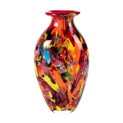 KAMMAK Colored Glass Vase, Beautiful Hand Blown Decorative Vase, Modern Art Vase for Flower Mantle Dining Table Centerpiece, Entryway Living Room Wedding Decoration (JG2038)