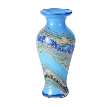 KAMMAK Colored Glass Vase, Beautiful Hand Blown Decorative Vase, Modern Art Vase for Flower Mantle Dining Table Centerpiece, Entryway Living Room Wedding Decoration (JG2043)