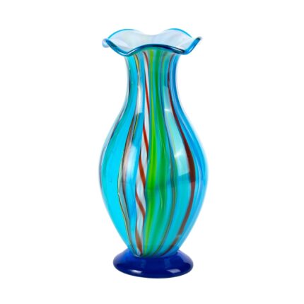 KAMMAK Colored Glass Vase, Beautiful Hand Blown Decorative Vase, Modern Art Vase for Flower Mantle Dining Table Centerpiece, Entryway Living Room Wedding Decoration (JG2007)