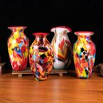 KAMMAK Colored Glass Vase, Beautiful Hand Blown Decorative Vase, Modern Art Vase for Flower Mantle Dining Table Centerpiece, Entryway Living Room Wedding Decoration (JG2029) KAMMAK 8HPJG02029 glass vase decorative craft detail image 7