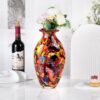 KAMMAK Colored Glass Vase, Beautiful Hand Blown Decorative Vase, Modern Art Vase for Flower Mantle Dining Table Centerpiece, Entryway Living Room Wedding Decoration (JG2038) KAMMAK 8HPJG02038 glass vase side angle view showing silhouette
