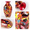 KAMMAK Colored Glass Vase, Beautiful Hand Blown Decorative Vase, Modern Art Vase for Flower Mantle Dining Table Centerpiece, Entryway Living Room Wedding Decoration (JG2038) KAMMAK 8HPJG02038 glass vase close-up material texture detail image 4