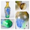 KAMMAK Colored Glass Vase, Beautiful Hand Blown Decorative Vase, Modern Art Vase for Flower Mantle Dining Table Centerpiece, Entryway Living Room Wedding Decoration (JG2059) KAMMAK 8HPJG02059 glass vase close-up material texture detail image 4