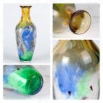 KAMMAK Colored Glass Vase, Beautiful Hand Blown Decorative Vase, Modern Art Vase for Flower Mantle Dining Table Centerpiece, Entryway Living Room Wedding Decoration (JG2059) KAMMAK 8HPJG02059 glass vase close-up material texture detail image 4