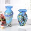 KAMMAK Colored Glass Vase, Beautiful Hand Blown Decorative Vase, Modern Art Vase for Flower Mantle Dining Table Centerpiece, Entryway Living Room Wedding Decoration (JG2043) KAMMAK 8HPJG02043 glass vase scale and proportion view image 6
