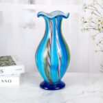 KAMMAK Colored Glass Vase, Beautiful Hand Blown Decorative Vase, Modern Art Vase for Flower Mantle Dining Table Centerpiece, Entryway Living Room Wedding Decoration (JG2007) KAMMAK 8HPJG02007 glass vase decorative craft detail image 7