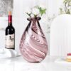 KAMMAK Colored Glass Vase, Beautiful Hand Blown Decorative Vase, Modern Art Vase for Flower Mantle Dining Table Centerpiece, Entryway Living Room Wedding Decoration (JG2102) KAMMAK 8HPJG02102 glass vase side angle view showing silhouette