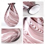 KAMMAK Colored Glass Vase, Beautiful Hand Blown Decorative Vase, Modern Art Vase for Flower Mantle Dining Table Centerpiece, Entryway Living Room Wedding Decoration (JG2102) KAMMAK 8HPJG02102 glass vase close-up material texture detail image 4