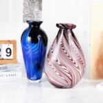KAMMAK Colored Glass Vase, Beautiful Hand Blown Decorative Vase, Modern Art Vase for Flower Mantle Dining Table Centerpiece, Entryway Living Room Wedding Decoration (JG2102) KAMMAK 8HPJG02102 glass vase scale and proportion view image 6