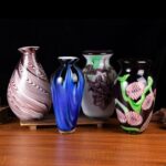 KAMMAK Colored Glass Vase, Beautiful Hand Blown Decorative Vase, Modern Art Vase for Flower Mantle Dining Table Centerpiece, Entryway Living Room Wedding Decoration (JG2102) KAMMAK 8HPJG02102 glass vase decorative craft detail image 7