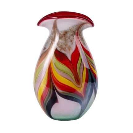 KAMMAK Colored Glass Vase, Beautiful Hand Blown Decorative Vase, Modern Art Vase for Flower Mantle Dining Table Centerpiece, Entryway Living Room Wedding Decoration (JG2048)