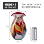 KAMMAK Colored Glass Vase, Beautiful Hand Blown Decorative Vase, Modern Art Vase for Flower Mantle Dining Table Centerpiece, Entryway Living Room Wedding Decoration (JG2048) KAMMAK 8HPJG02048 glass vase shape and proportion detail image 3