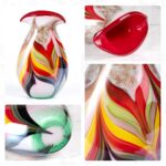 KAMMAK Colored Glass Vase, Beautiful Hand Blown Decorative Vase, Modern Art Vase for Flower Mantle Dining Table Centerpiece, Entryway Living Room Wedding Decoration (JG2048) KAMMAK 8HPJG02048 glass vase close-up material texture detail image 4