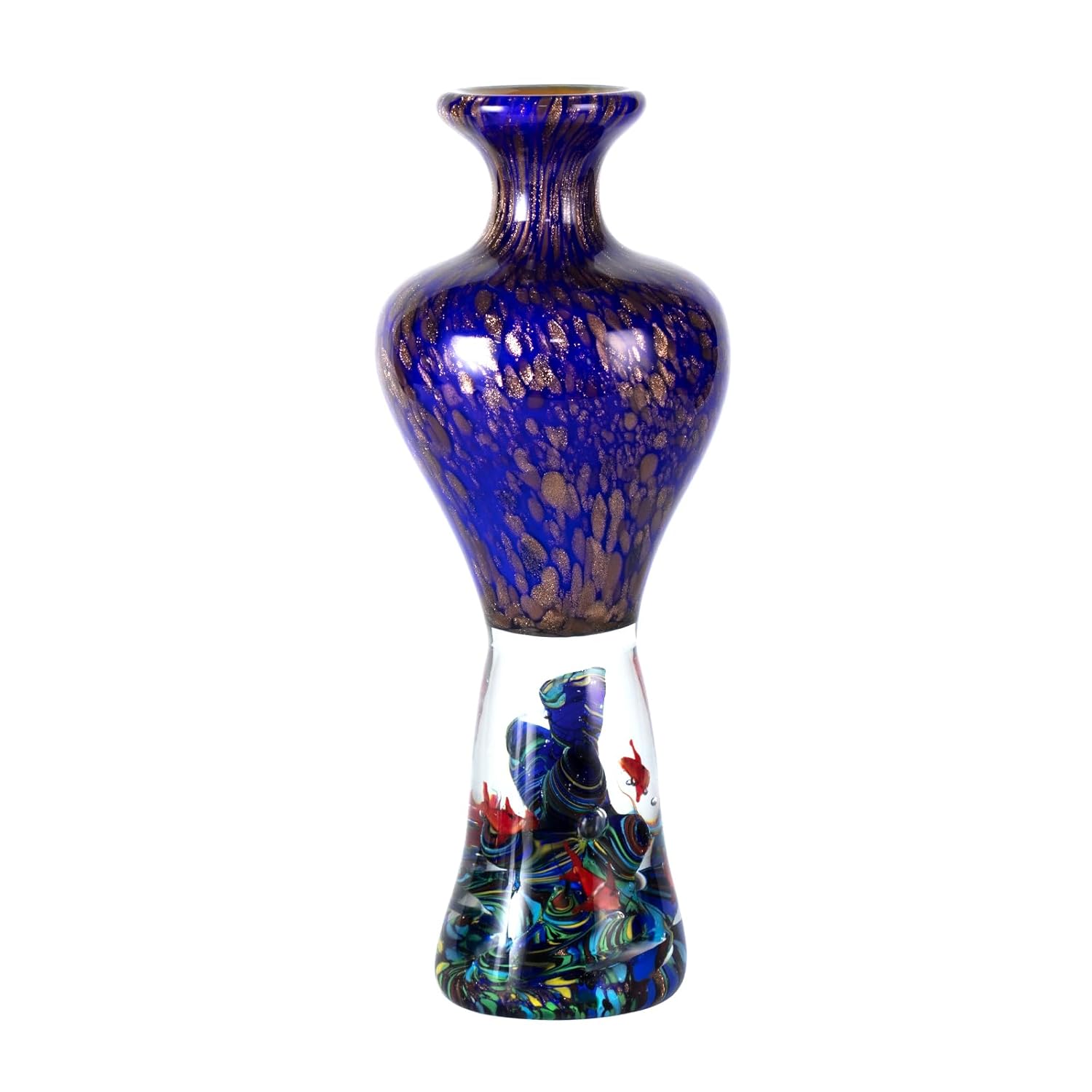 KAMMAK Colored Glass Vase, Beautiful Hand Blown Decorative Vase, Modern Art Vase for Flower Mantle Dining Table Centerpiece, Entryway Living Room Wedding Decoration, 8HPFH02022 KAMMAK 8HPFH02022 glass vase product card image