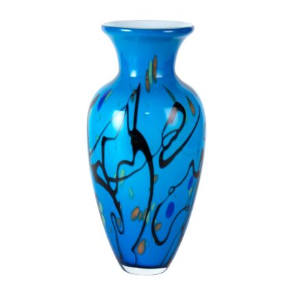 KAMMAK Colored Glass Vase, Beautiful Hand Blown Decorative Vase, Modern Art Vase for Flower Mantle Dining Table Centerpiece, Entryway Living Room Wedding Decoration, 8HPFH02024