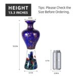 KAMMAK Colored Glass Vase, Beautiful Hand Blown Decorative Vase, Modern Art Vase for Flower Mantle Dining Table Centerpiece, Entryway Living Room Wedding Decoration, 8HPFH02022 KAMMAK 8HPFH02022 glass vase shape and proportion detail image 3