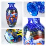 KAMMAK Colored Glass Vase, Beautiful Hand Blown Decorative Vase, Modern Art Vase for Flower Mantle Dining Table Centerpiece, Entryway Living Room Wedding Decoration (JG2041) KAMMAK 8HPJG02041 glass vase shape and proportion detail image 3