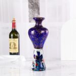KAMMAK Colored Glass Vase, Beautiful Hand Blown Decorative Vase, Modern Art Vase for Flower Mantle Dining Table Centerpiece, Entryway Living Room Wedding Decoration, 8HPFH02022 KAMMAK 8HPFH02022 glass vase side angle view showing silhouette